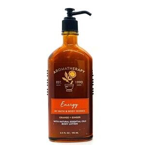New Bath & Body Works Lotion Orange Ginger Aromatherapy Energy 6.5oz Glass Pump